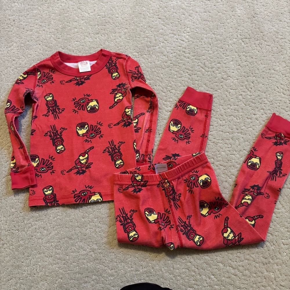 Hanna Andersson Marvel Ironman Kids Long Sleeve Pajama Set US 4 100